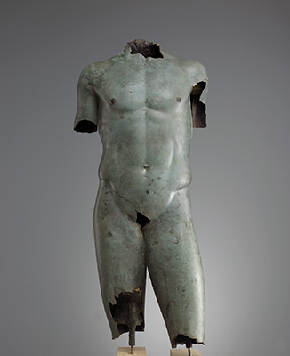 Bronze torso of a youth